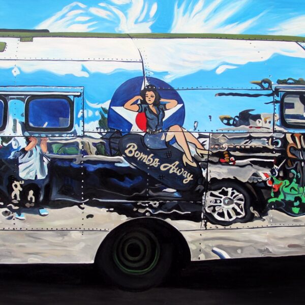 Homemade Trailer and Bomb Riding Pin Up by Taralee Guild