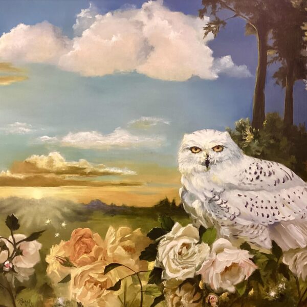 Owl and Roses by Raenell Doyle
