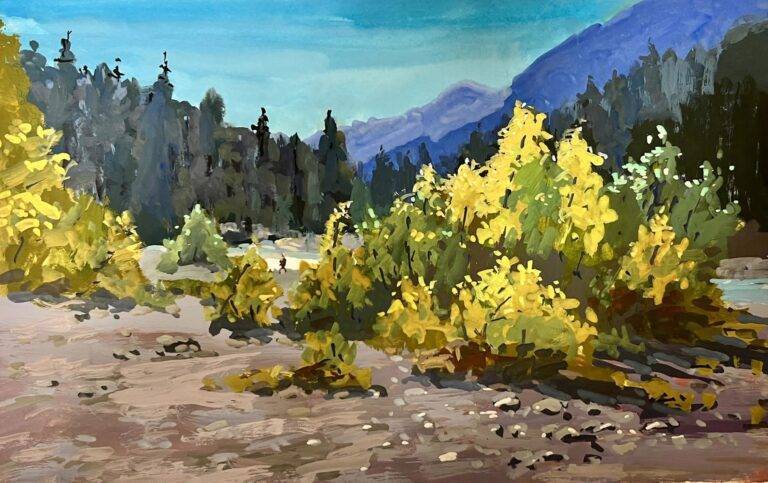 Fishing The Cle Elum River, 2023 by Jane Wallis