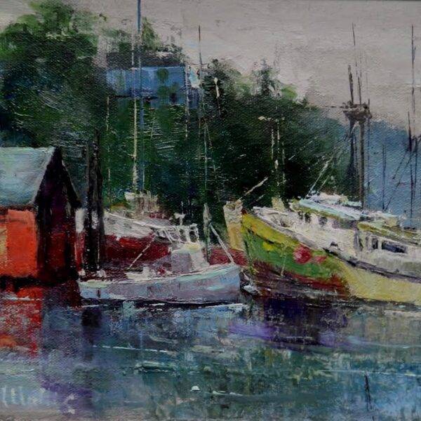 Red Boat House by Jane Wallis